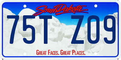 SD license plate 75TZ09