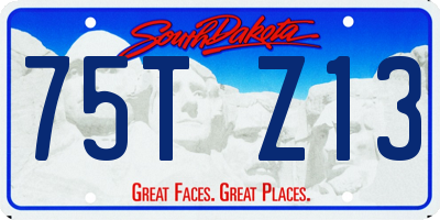 SD license plate 75TZ13