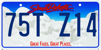SD license plate 75TZ14