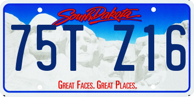 SD license plate 75TZ16
