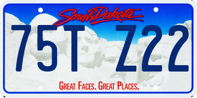 SD license plate 75TZ22