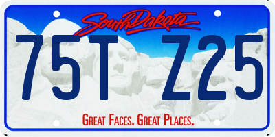 SD license plate 75TZ25