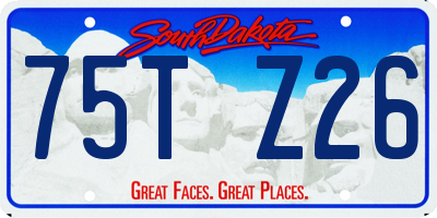 SD license plate 75TZ26