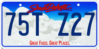 SD license plate 75TZ27