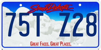 SD license plate 75TZ28