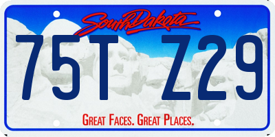 SD license plate 75TZ29