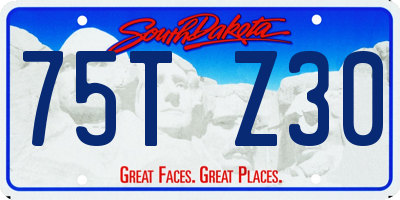 SD license plate 75TZ30