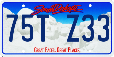 SD license plate 75TZ33