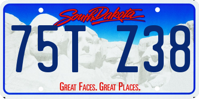 SD license plate 75TZ38