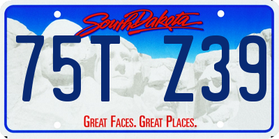 SD license plate 75TZ39