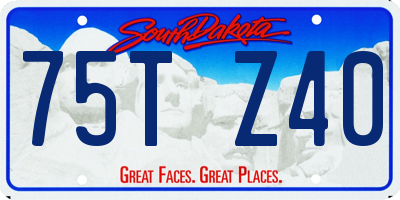 SD license plate 75TZ40