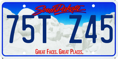 SD license plate 75TZ45