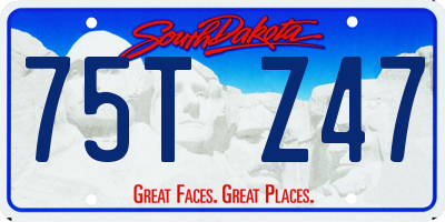 SD license plate 75TZ47