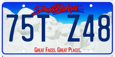 SD license plate 75TZ48