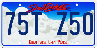 SD license plate 75TZ50
