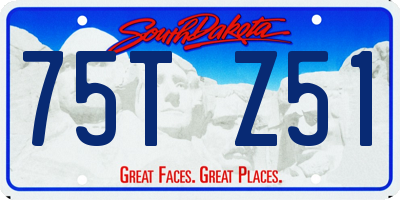 SD license plate 75TZ51