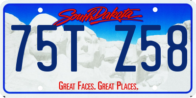 SD license plate 75TZ58