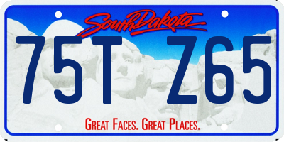 SD license plate 75TZ65