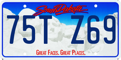 SD license plate 75TZ69
