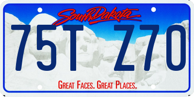 SD license plate 75TZ70