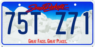 SD license plate 75TZ71