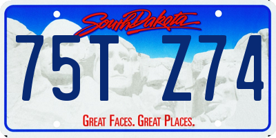 SD license plate 75TZ74
