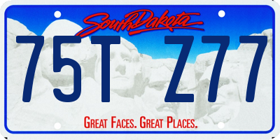 SD license plate 75TZ77