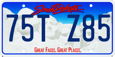 SD license plate 75TZ85