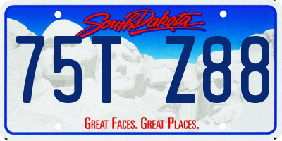 SD license plate 75TZ88