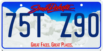 SD license plate 75TZ90