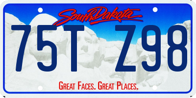 SD license plate 75TZ98