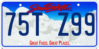 SD license plate 75TZ99