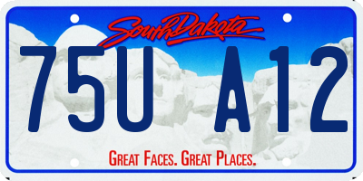 SD license plate 75UA12