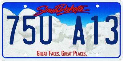 SD license plate 75UA13