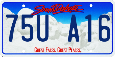 SD license plate 75UA16