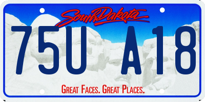SD license plate 75UA18