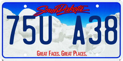SD license plate 75UA38