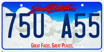 SD license plate 75UA55