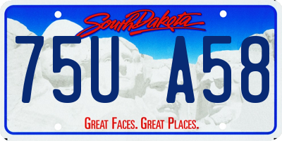 SD license plate 75UA58