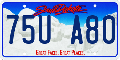 SD license plate 75UA80