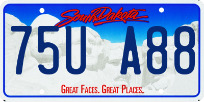 SD license plate 75UA88