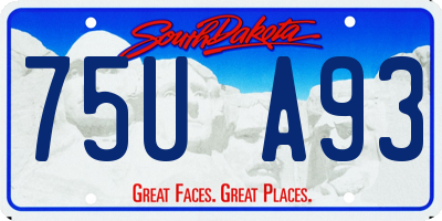 SD license plate 75UA93