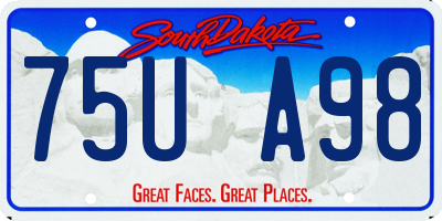 SD license plate 75UA98