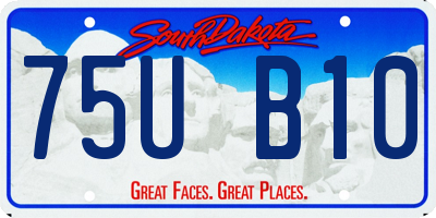 SD license plate 75UB10