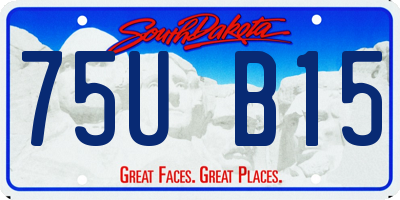 SD license plate 75UB15