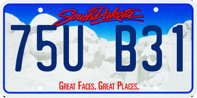 SD license plate 75UB31