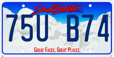 SD license plate 75UB74