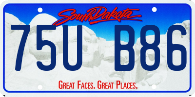 SD license plate 75UB86