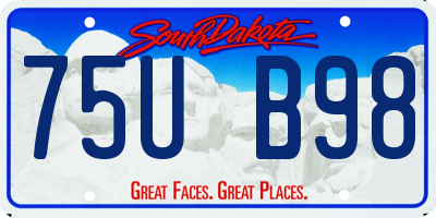 SD license plate 75UB98