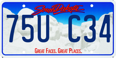 SD license plate 75UC34